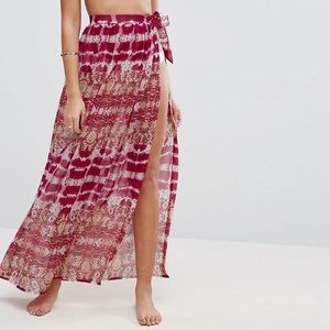 ASOS Beach Sarong in Pink Snake Print